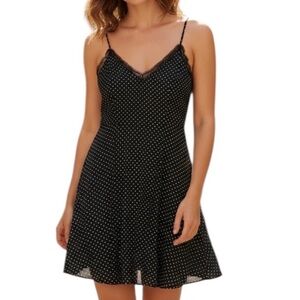 Lulus Navy Polka Dot Slip Dress Size Medium | Spaghetti Strap Midi